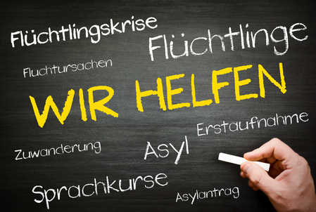 Stichwrter zum Thema Flchtlinge unter der berschrift wir helfen.