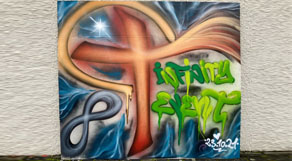 Graffitti, das anlässlich des Jugendevents 2021 entstanden ist.
