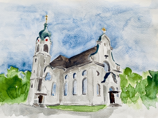 Kirche St. Nikolaus von Sue Gebard gemalt.