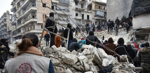 Grosse Zerstörungen durch das Erdbeben in Syrien und in der Türkei.