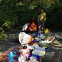 Picknick bei offenem Feuer